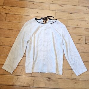 Cream Color Textured Pattern Blouse